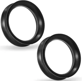 10G-50mm Black Silicone Gauges for Ear Tunnels Rubber Plugs Gauges Double Flared Flexible Tunnel Earrings for Women Men