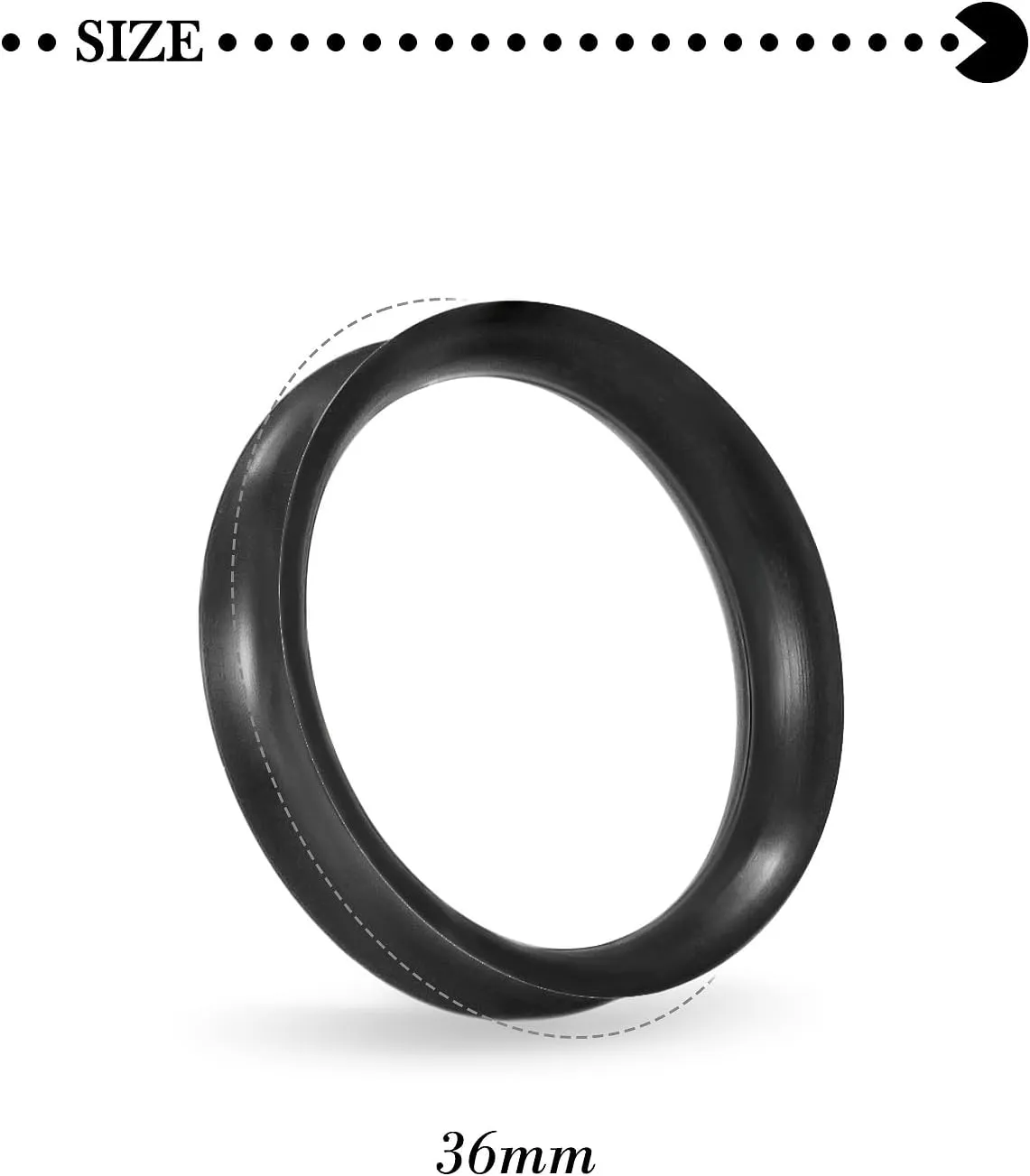 10G-50mm Black Silicone Gauges for Ear Tunnels Rubber Plugs Gauges Double Flared Flexible Tunnel Earrings for Women Men