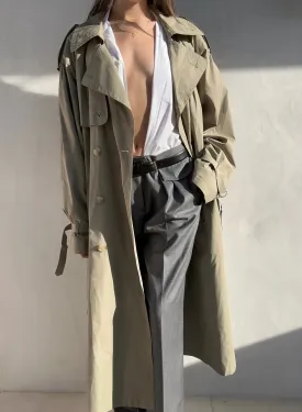 1980s Yves Saint Laurent Khaki Trench Coat