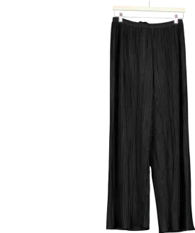 Bluebella Black Plisse Wide Leg Trousers UK S