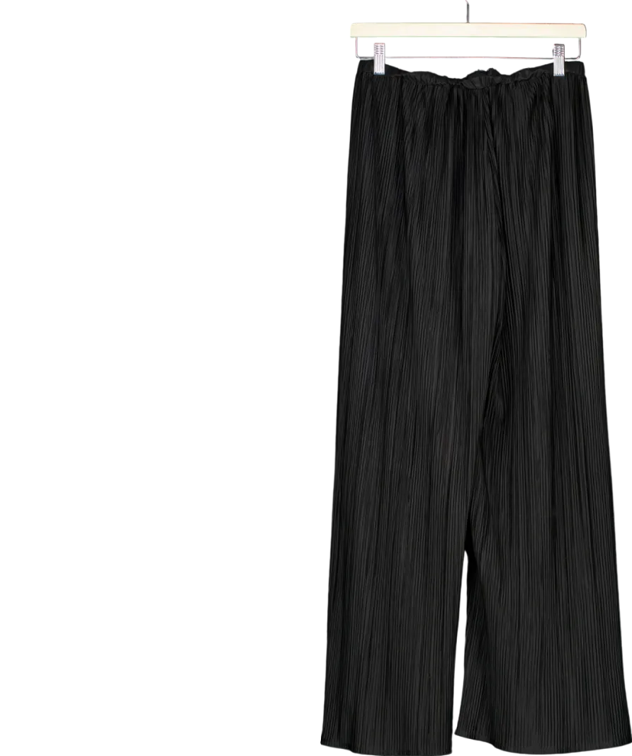Bluebella Black Plisse Wide Leg Trousers UK S