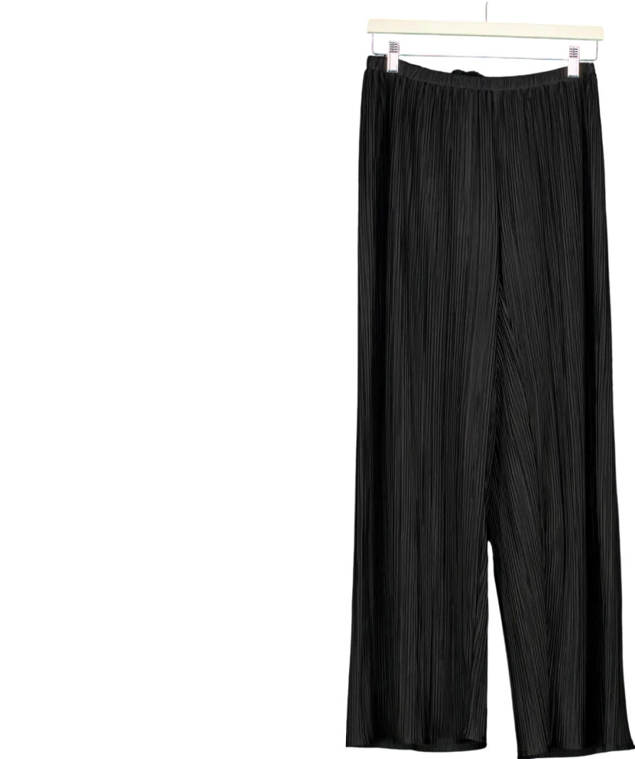 Bluebella Black Plisse Wide Leg Trousers UK S