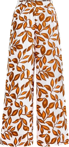 BTFBM Women's Wide Leg Summer Pants 2025 Loose Boho Vacation Trousers Elastic Waist Printed Palazzo Lounge Pant Pockets