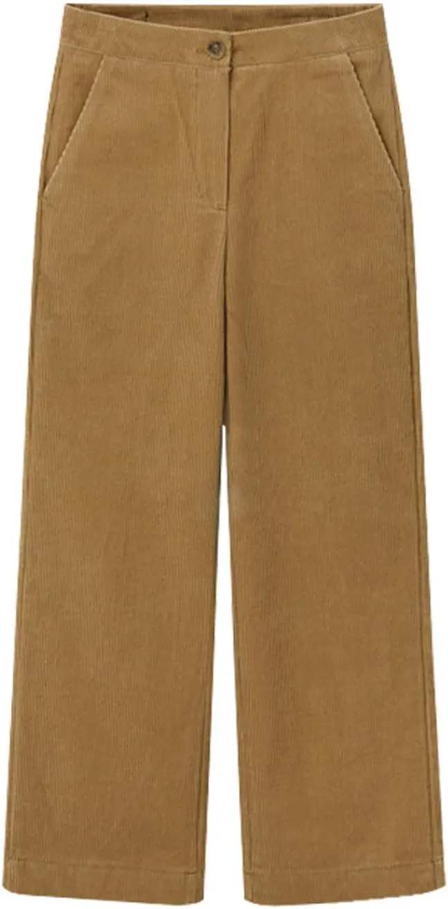 Flygo Womens Loose Corduroy Wide Leg Pant Casual Straight Leg Trousers