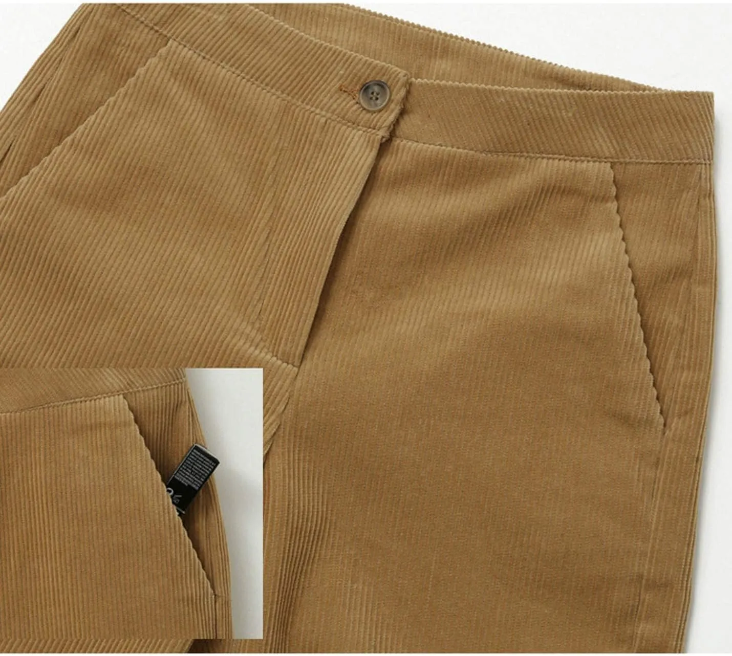 Flygo Womens Loose Corduroy Wide Leg Pant Casual Straight Leg Trousers