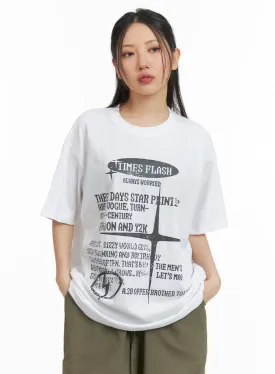 Graphic Lettering Oversized Tee CM419