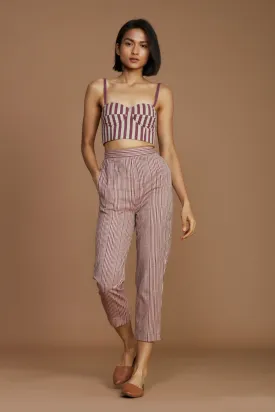 Ivory with Mauve Striped Corset