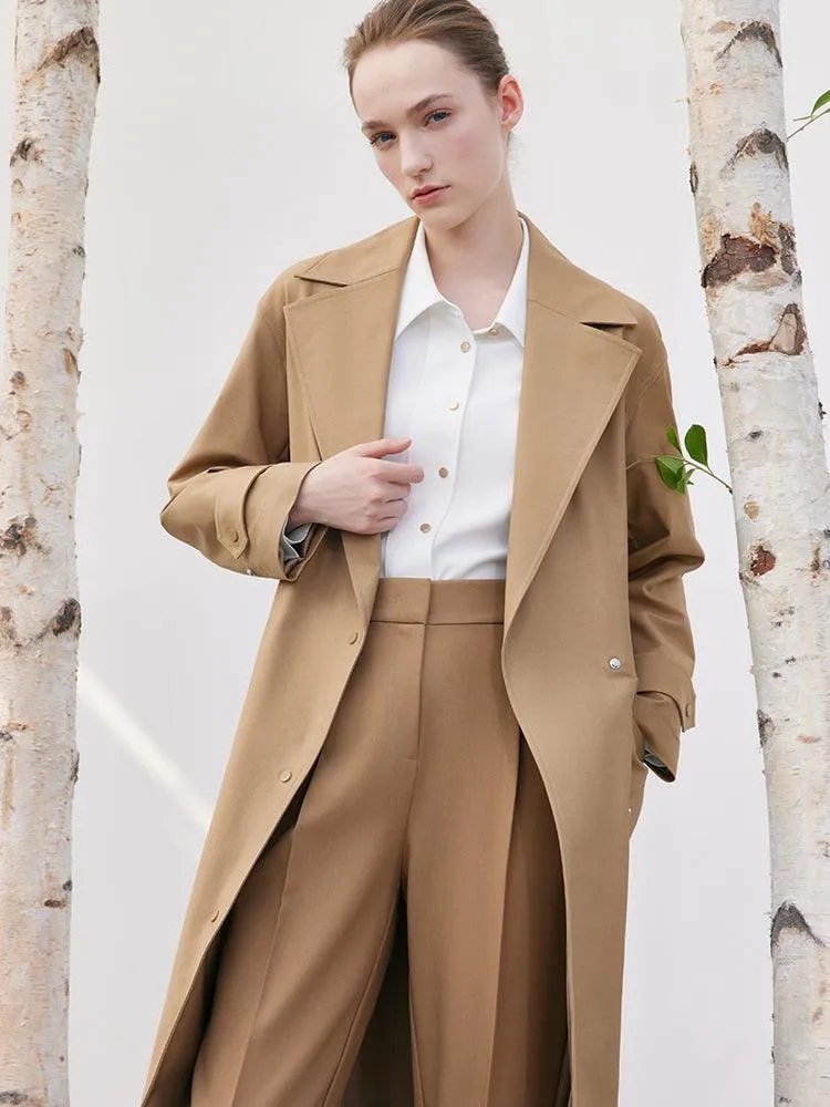 Khaki Lapel Trench Coat