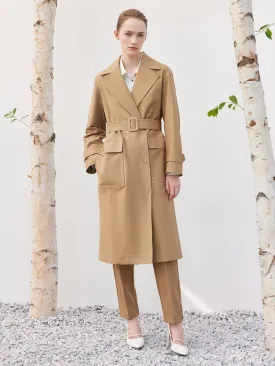 Khaki Lapel Trench Coat