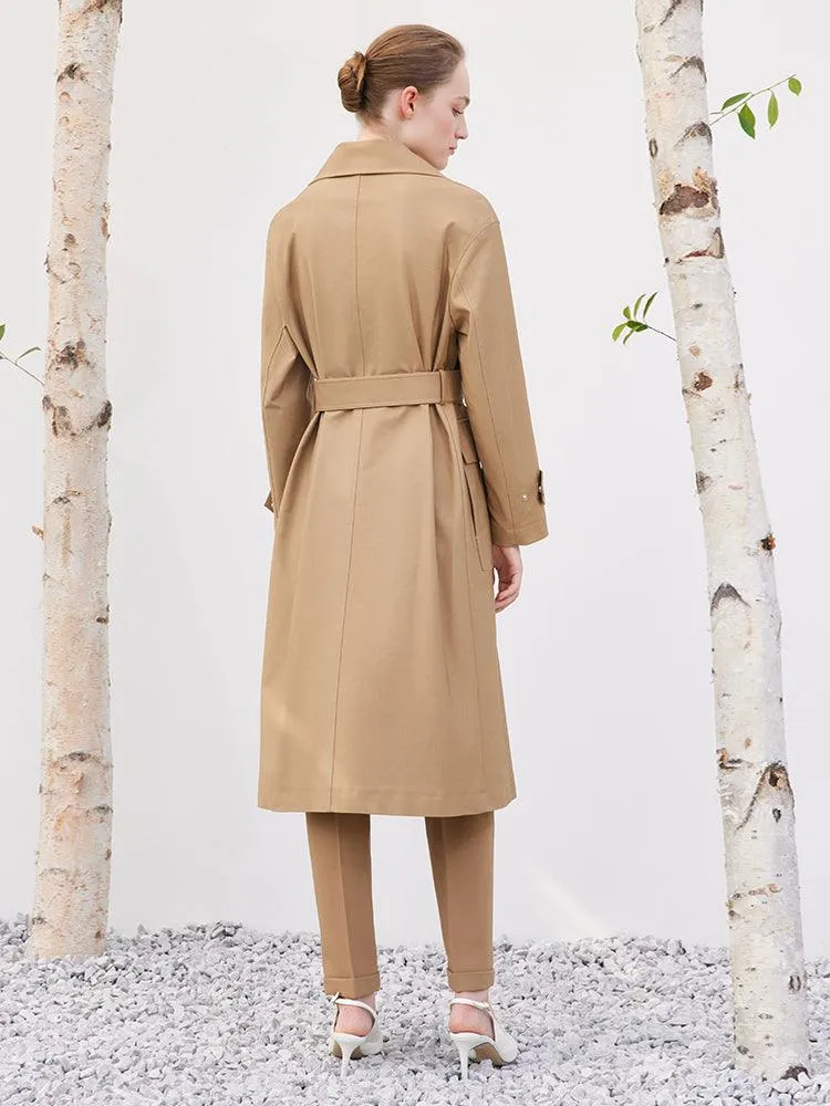 Khaki Lapel Trench Coat