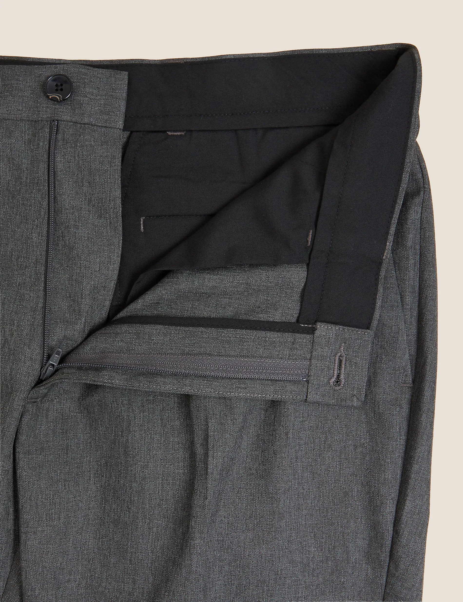 Marks & Spencer Active Waist Slim Trousers, Gray