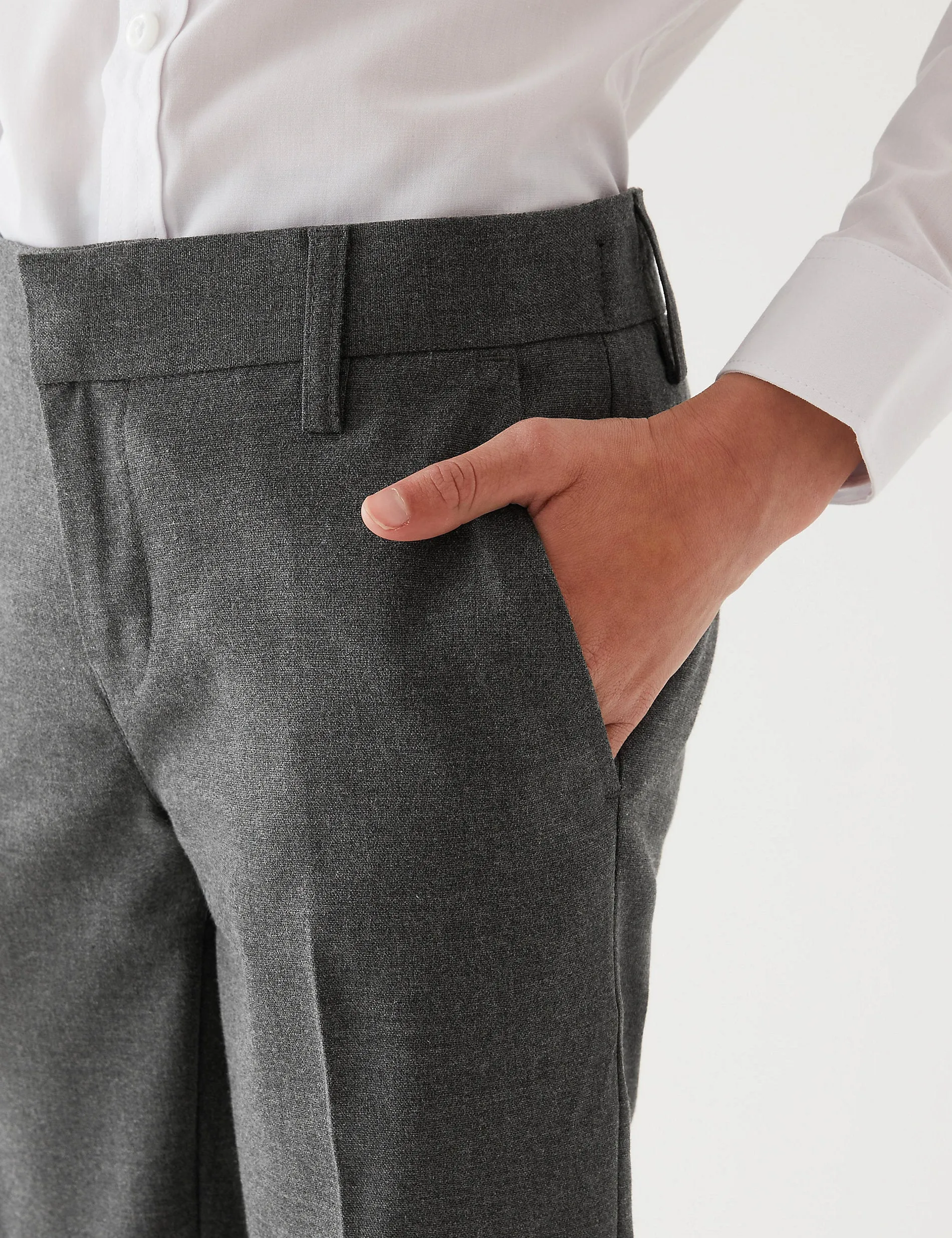 Marks & Spencer Boys (2-18 years) Slim Fit School Trousers, Gray