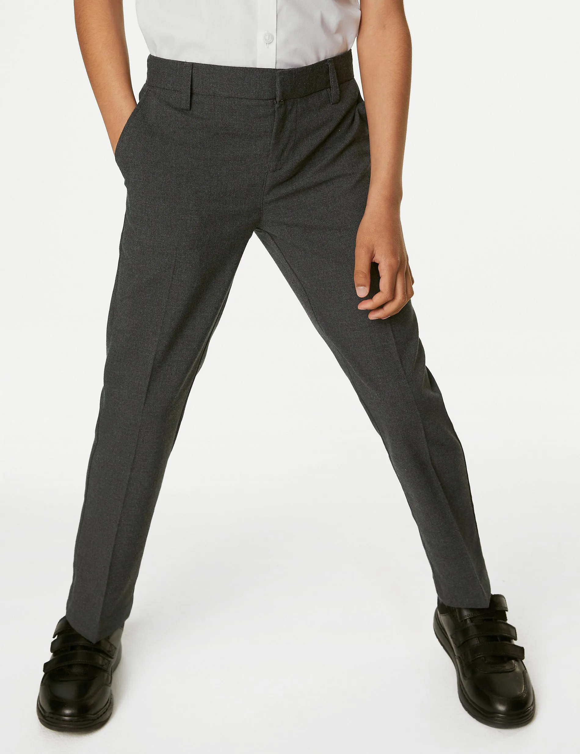 Marks & Spencer Boys (2-18 years) Slim Fit School Trousers, Gray