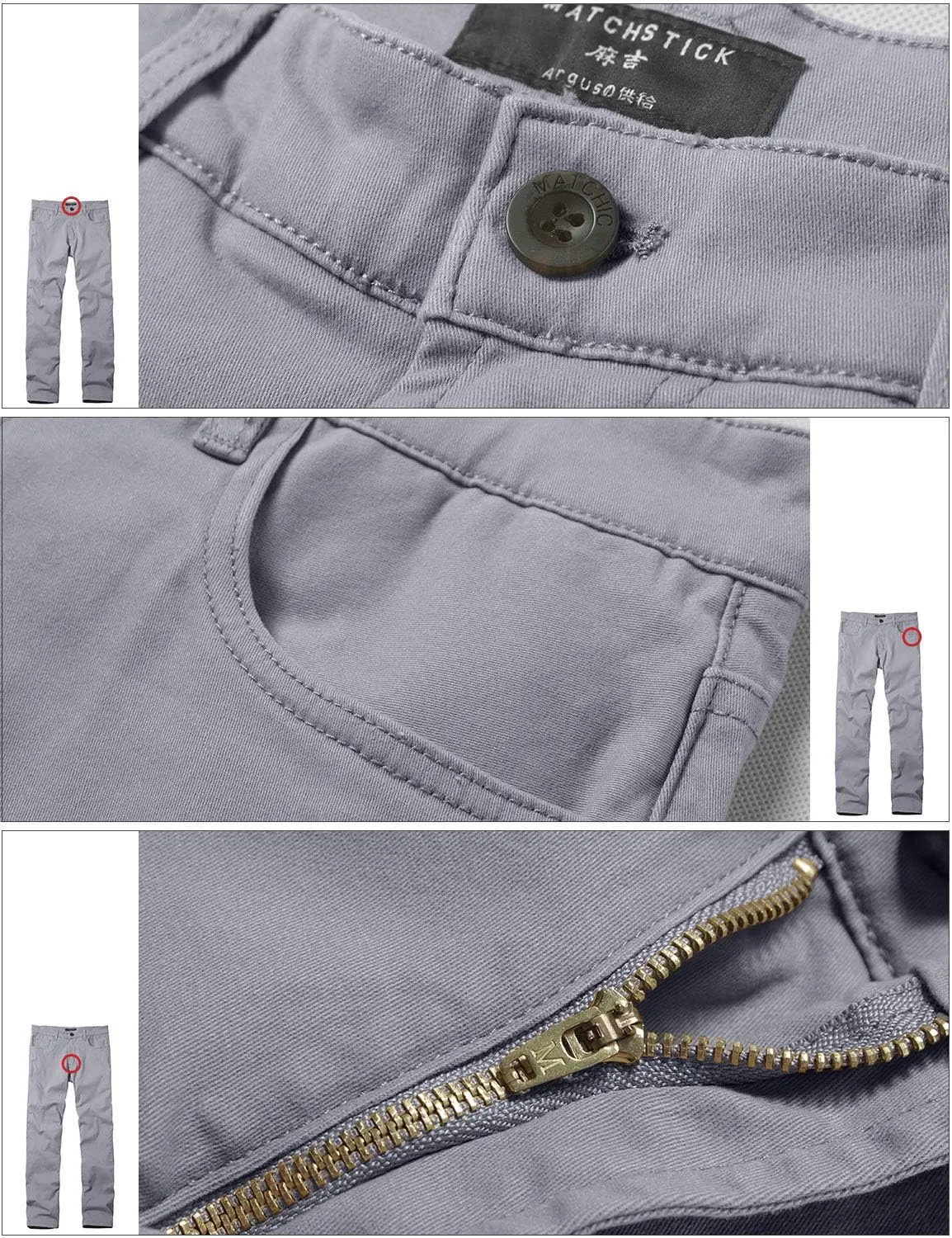 Match Men's Casual Straight Trousers#8140