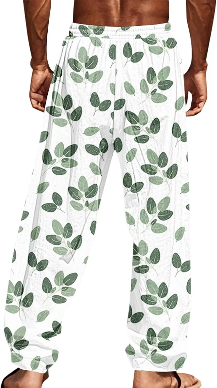 Men's Big and Tall Hawaii Sweatpants Tropical Beach Lounge Pants Breathable Relaxed Fit Vacation Drawstring Waist