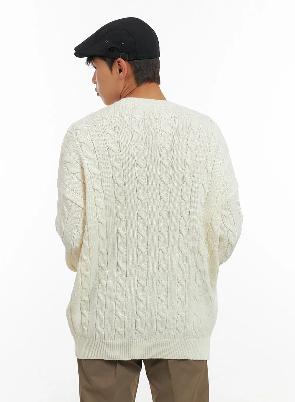 Men's Classic Oversized Cable Knit IS420