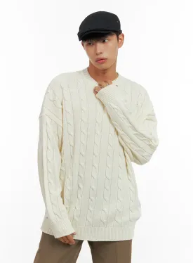 Men's Classic Oversized Cable Knit IS420