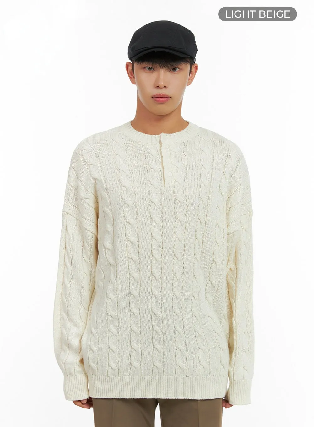 Men's Classic Oversized Cable Knit IS420