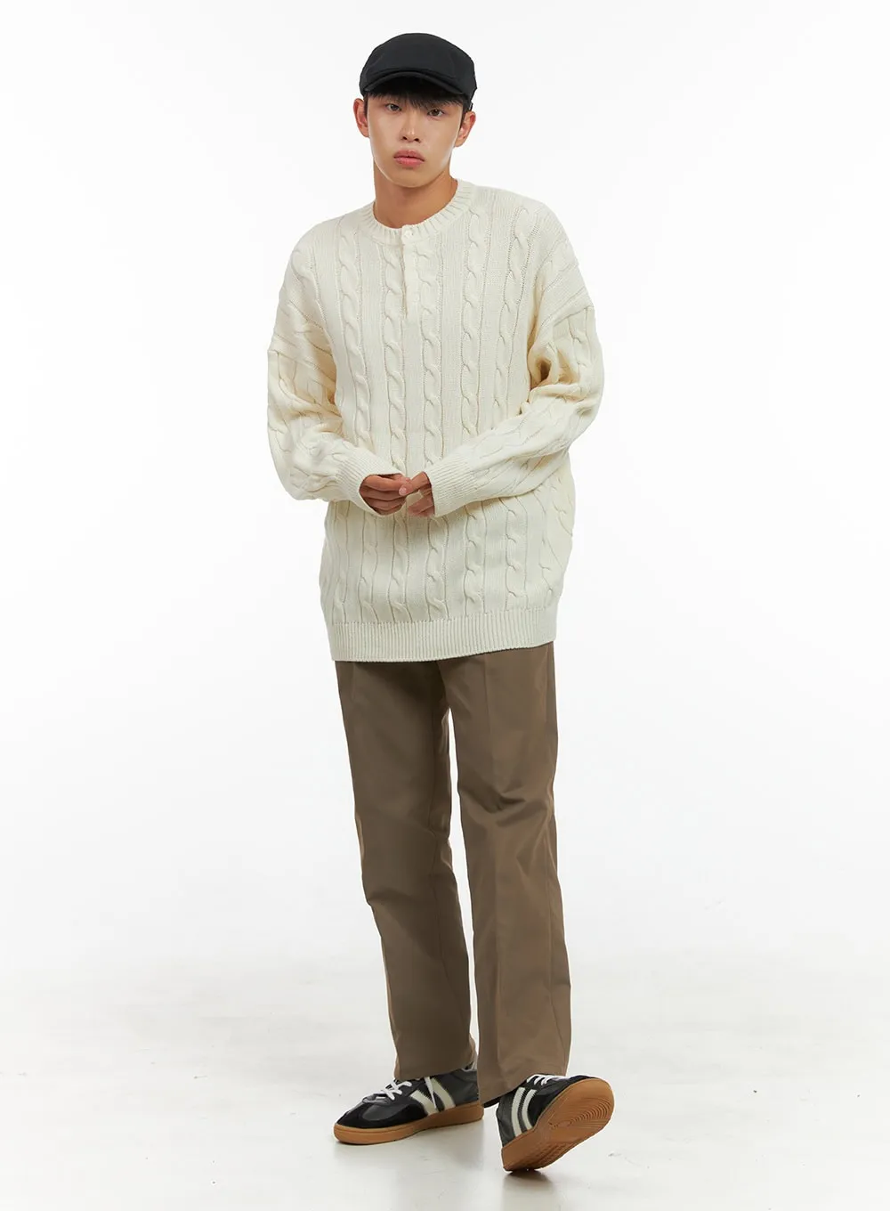 Men's Classic Oversized Cable Knit IS420