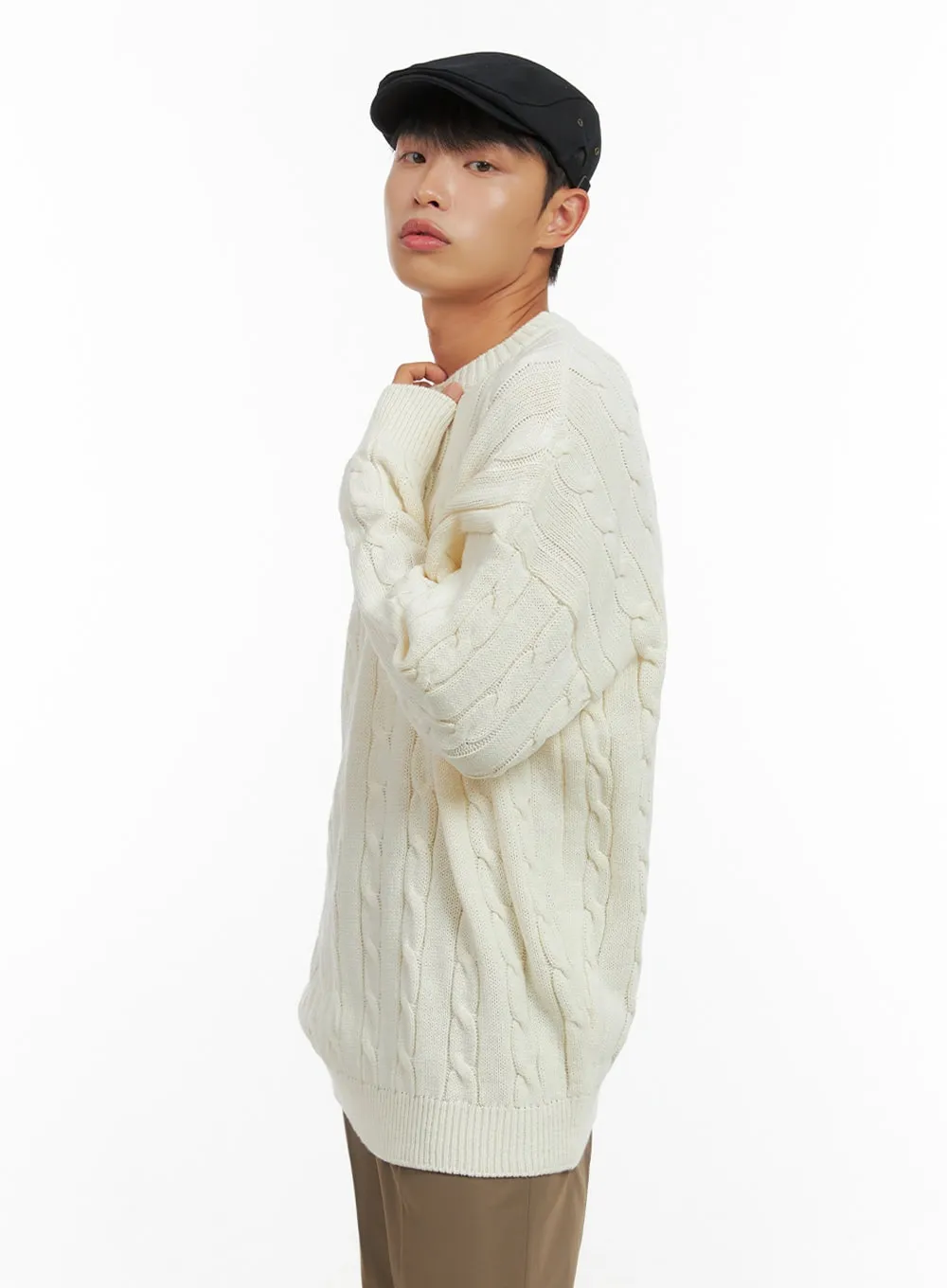 Men's Classic Oversized Cable Knit IS420