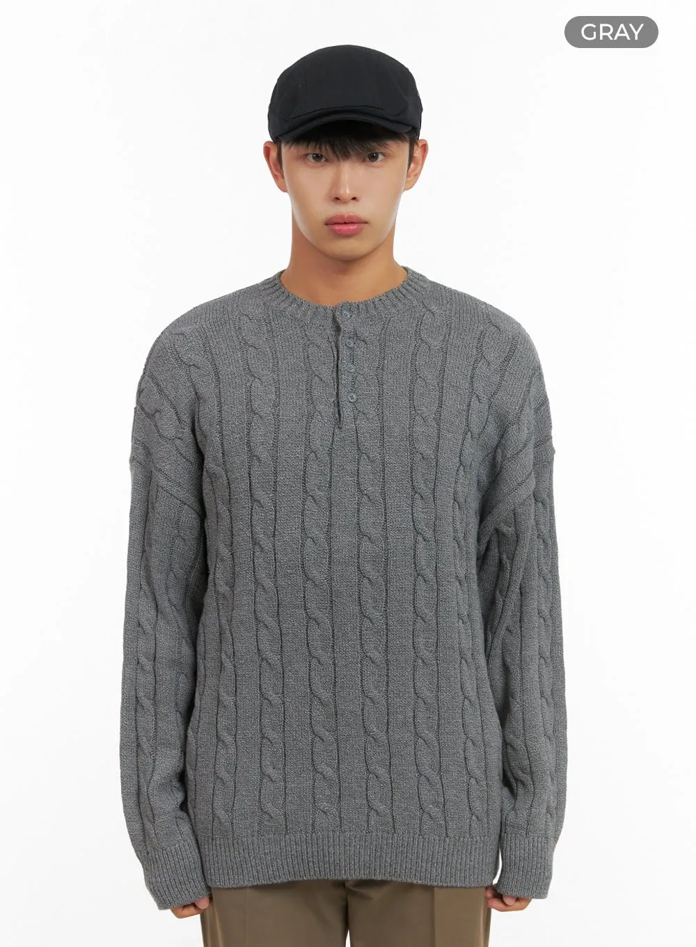 Men's Classic Oversized Cable Knit IS420