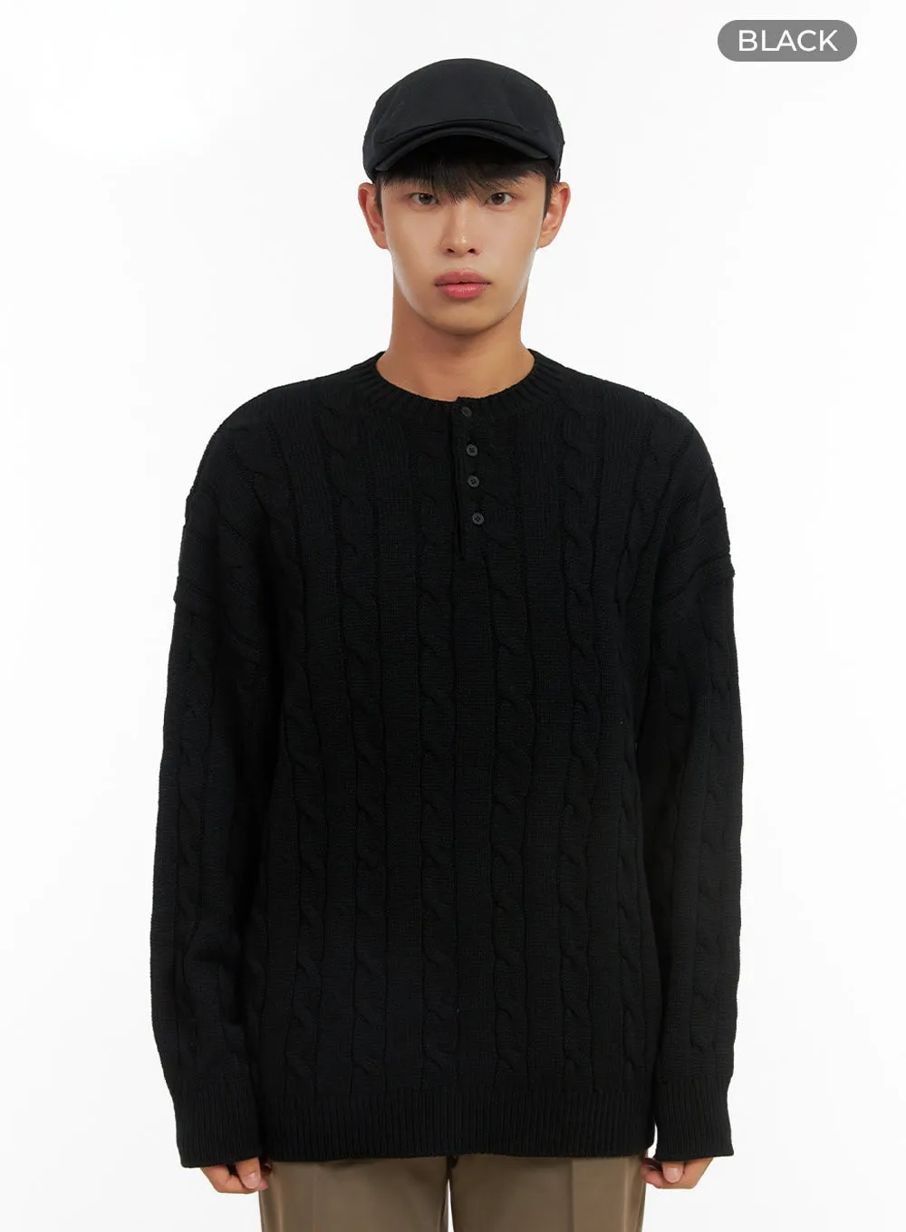 Men's Classic Oversized Cable Knit IS420