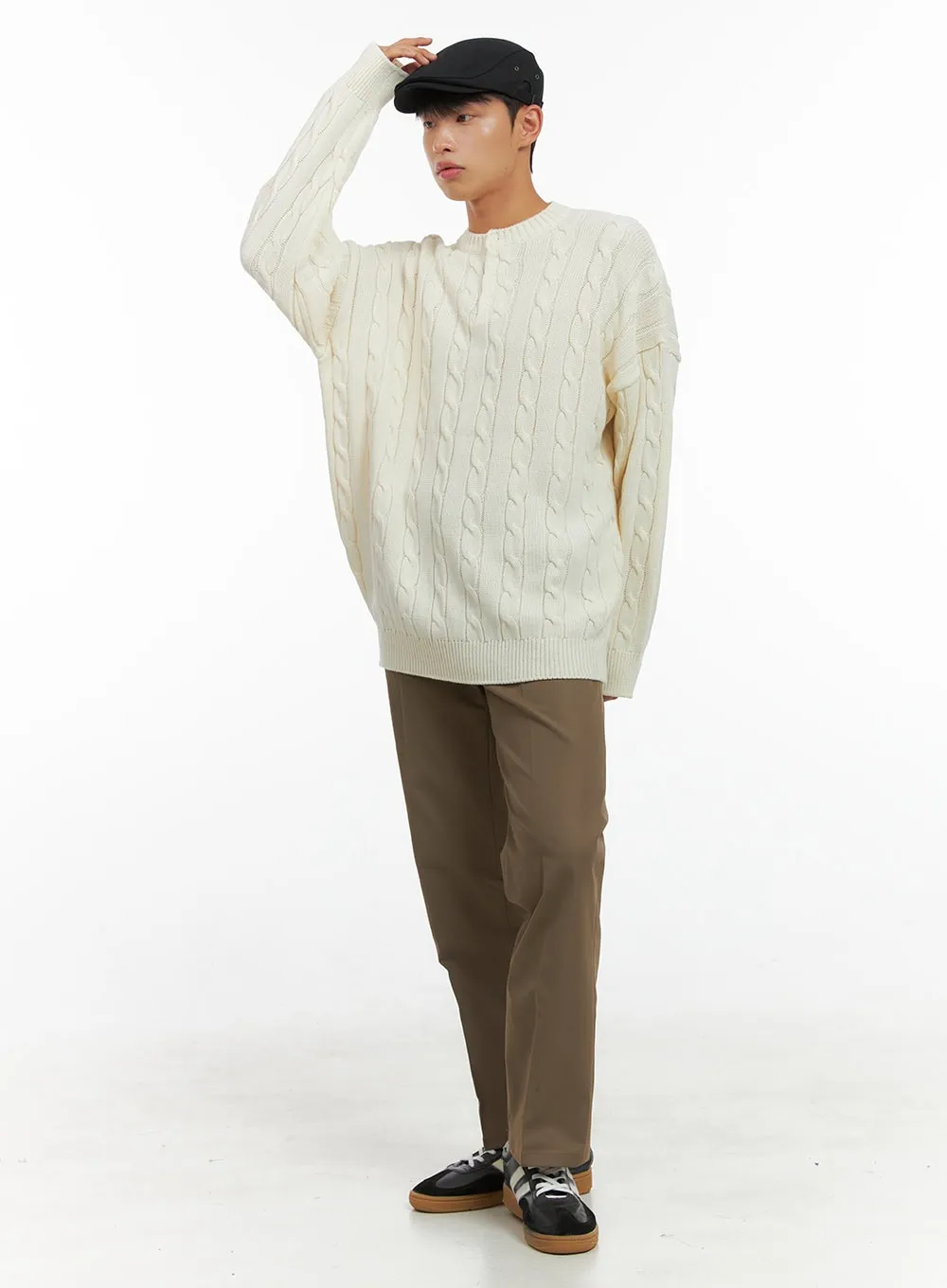 Men's Classic Oversized Cable Knit IS420