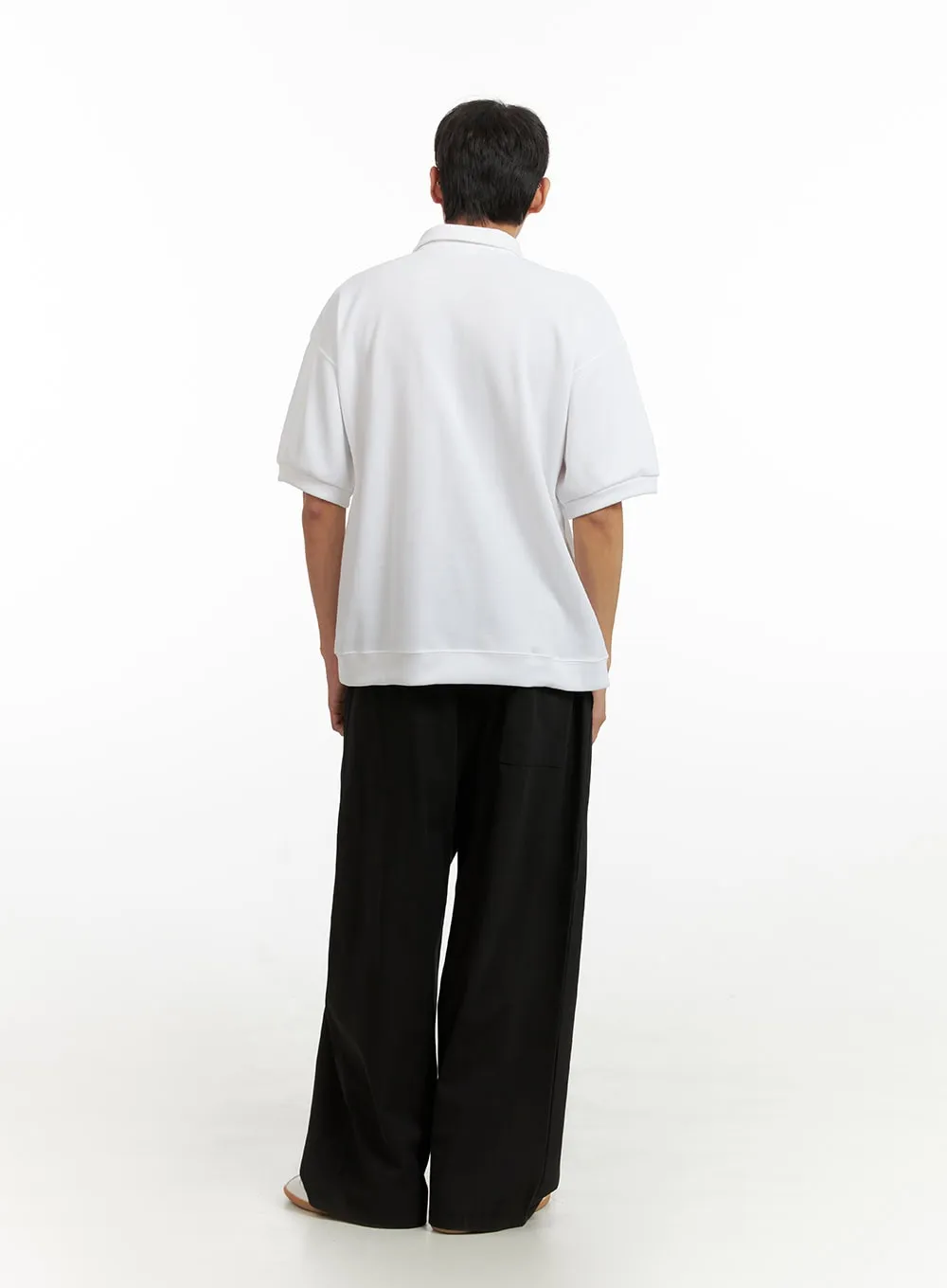 Men's Cotton Polo Top (White) IU418