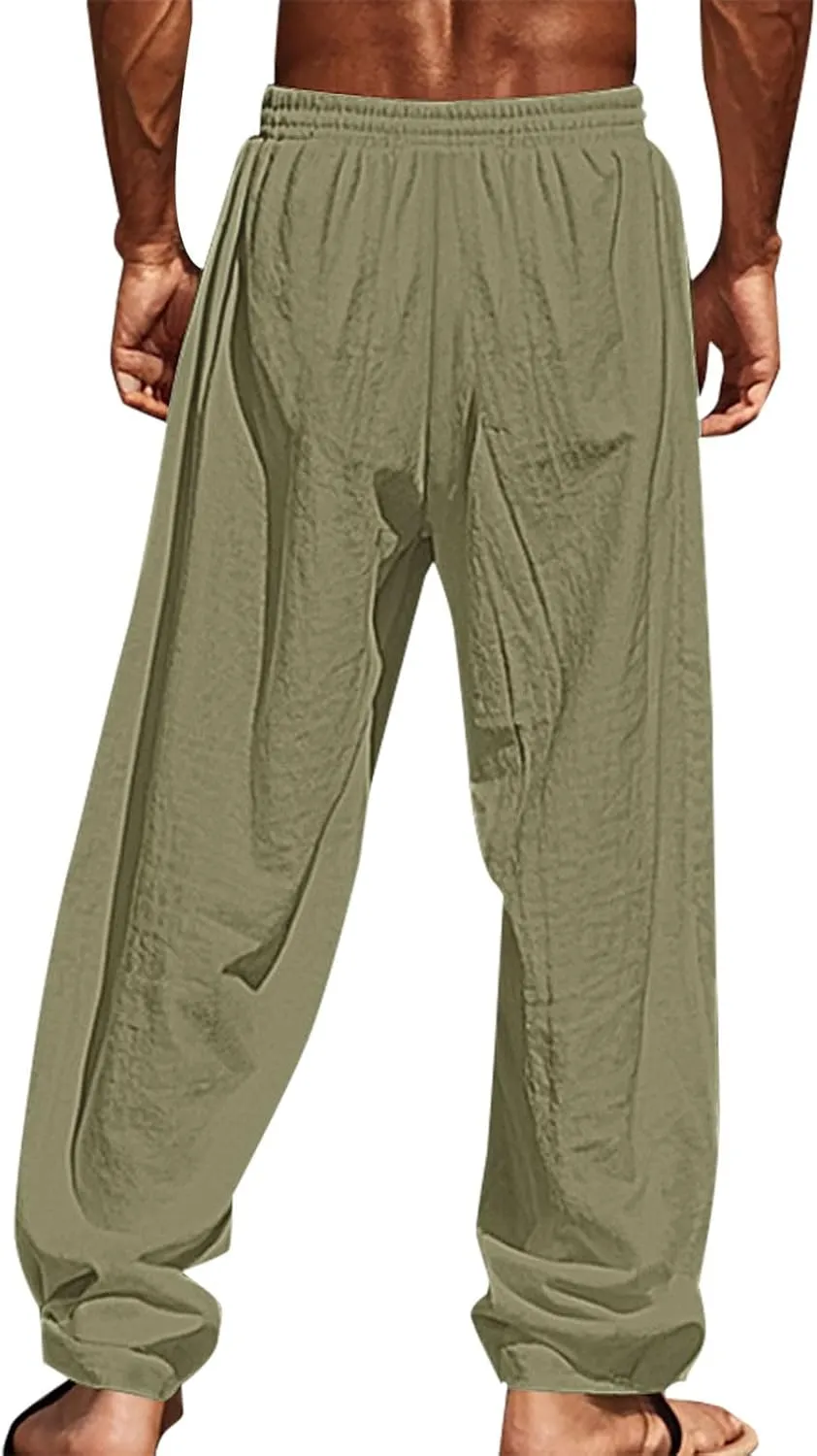 Relaxed Fit Hawaiian Pineapple Pants for Men Lightweight Beach Sweatpants Tropical Graphic Drawstring Lounge Vacation