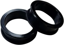 Satix Pair of Flexible Black Silicone Double Flared Ear Gauge Stretcher Ear Ring Lobe Earring Gauges Tunnel Plugs Piercing Jewelry