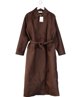 Topshop Brown Faux Suede Oversized Trench Coat UK M