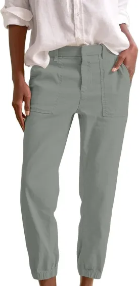 Trendy Jogger Pant for Women Elastic Waist Office Work Travel Party Trouser Daily Regular Slim Fit Cuffed Casual Pant