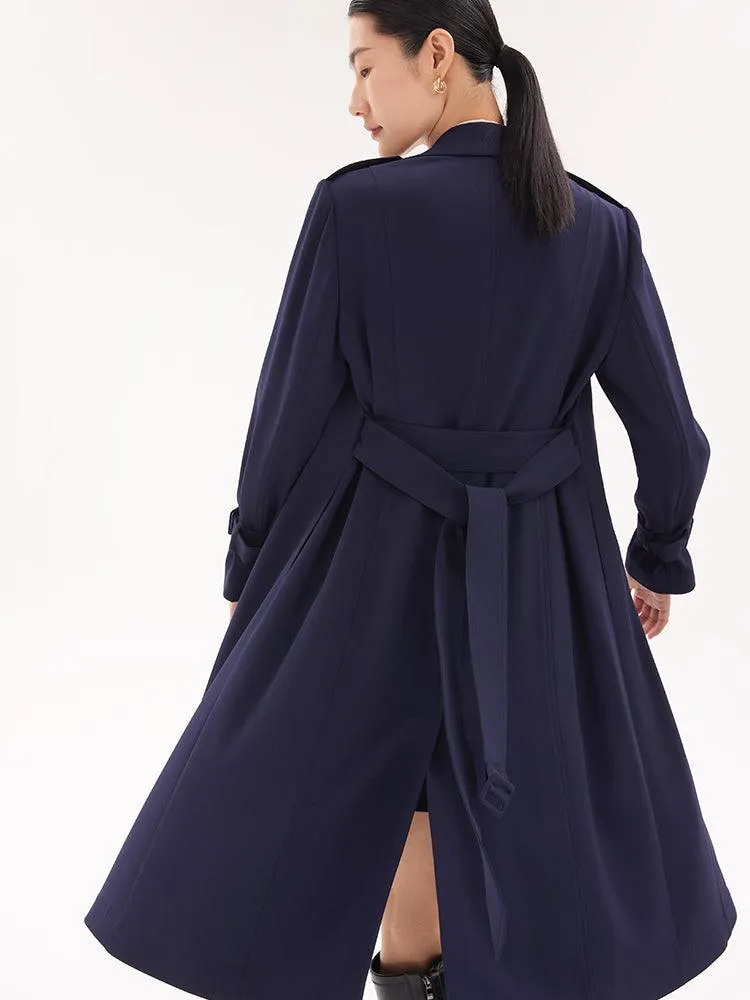 Triacetate Blazer Lapel Trench Coat