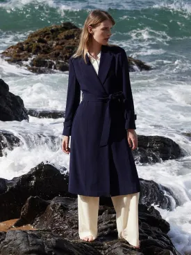 Triacetate Blazer Lapel Trench Coat
