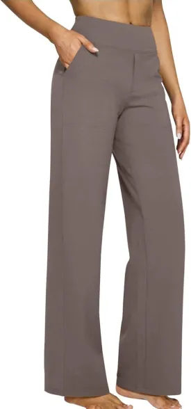 Vaultti Flex Trousers for Women,Yoga Pants with Pockets Business Casual Dress Pants High Waisted Straight Leg Pants
