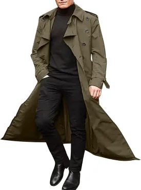 Windbreaker Jackets for Men Classic Loose Long Casual Trendy Solid Jacket